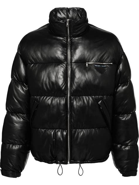 prada leather jacket men's|Prada coat men's puffer.